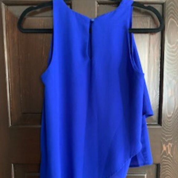 Monteau Blue Chiffon Sleeveless Top/ Size Small - Picture 3 of 4